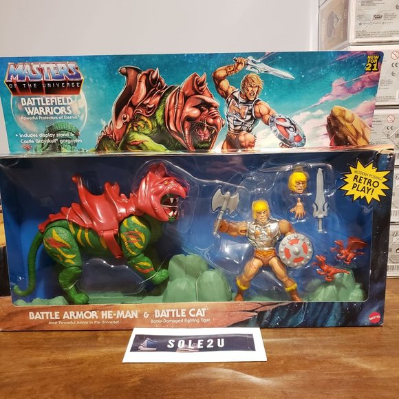Masters of the Universe Battlefield Warriors Battle Armor He-Man and Battle Cat